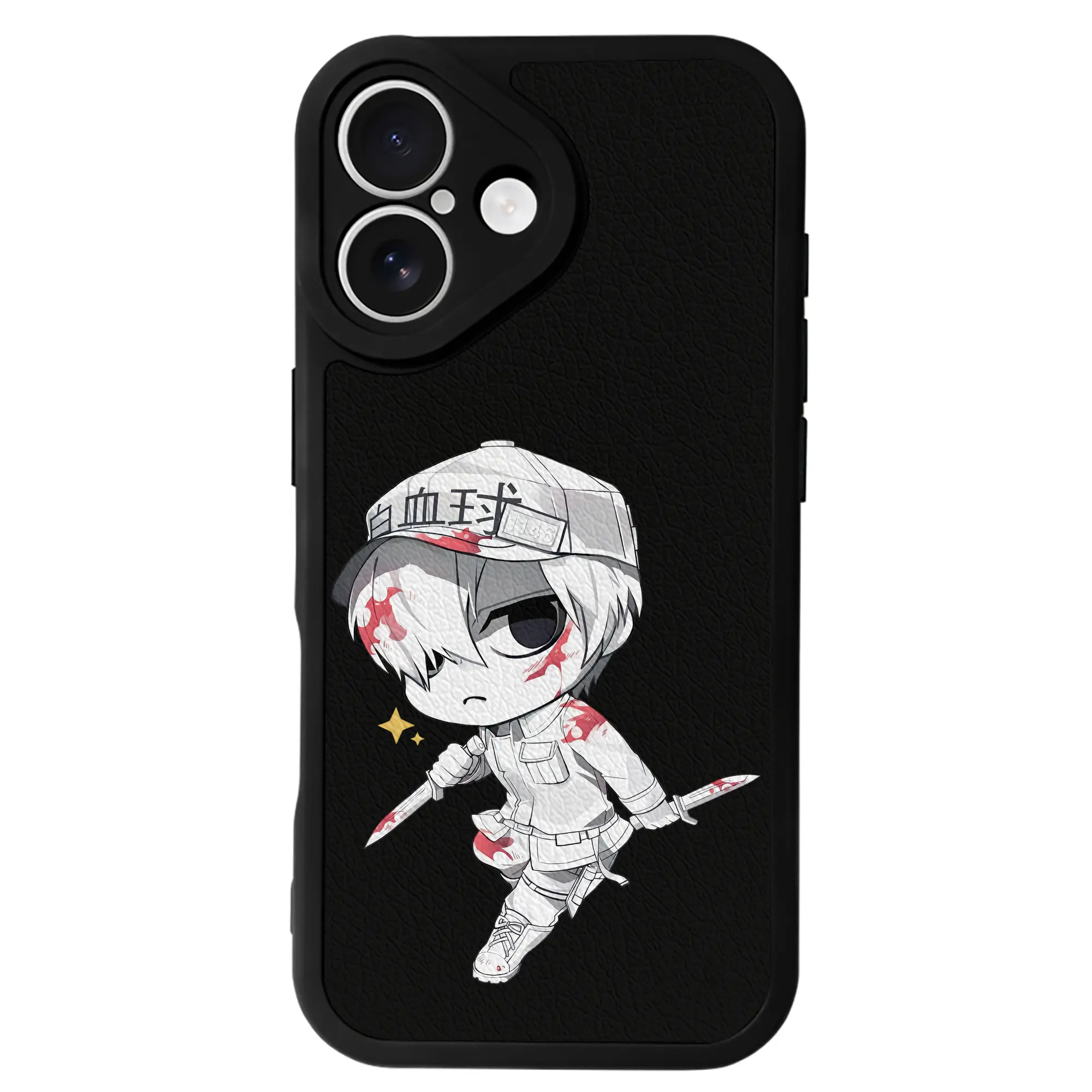 はたらく細胞 グッズ,白血球 - IPhone 16シリーズ対応 ・ シリコンスマホケース ・ レザー調 ・ 高精度フィット ・ 耐衝撃 ・ ワイヤレス充電対応 ・ 精密カット